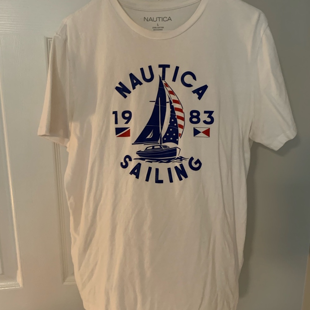 Nautica Classic White Cotton T-Shirt - Mens